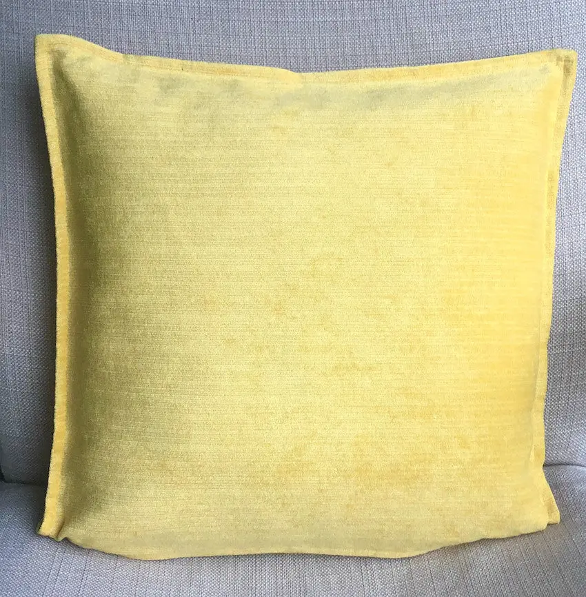 Plain Thick Soft Chenille cushion covers Yellow