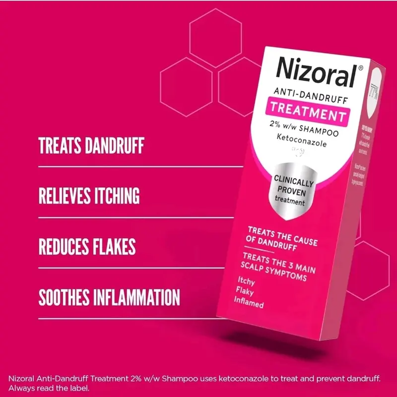 Nizoral Anti-Dandruff Shampoo - 60ml, Prevents Dandruff, Haircare, Comfort Cleansing, Clear - Cleanser 2