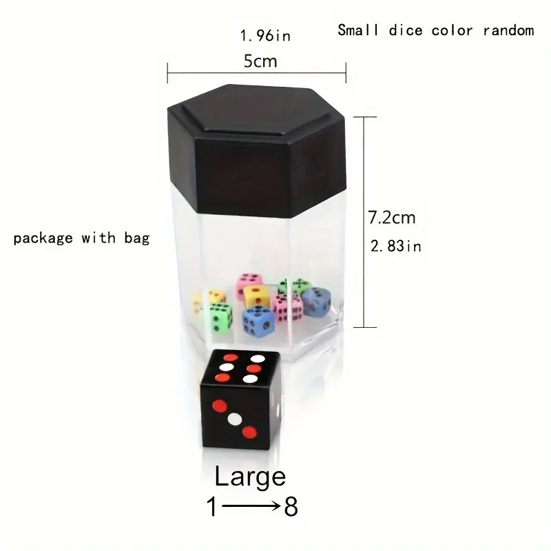 Magic Explosion Dice Trick - 1pc, Transforming Large Die to 8 Mini Dice, Durable Plastic, Performance Magic Kit for Parties & Close-Up Magic, Age 14+ 4