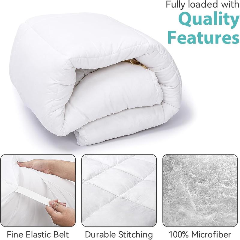 Quilted Mattress Protectors 100% Waterproof Super Soft Cosy Anti Allergy, Non-Noisy and Comfortable Fitted Style Made Of Microfiber Matress Protectors Bed Cover Available In White Colors Sizes ( Moses, Single, 4FT/Small Double, Double, King, Super King) 3