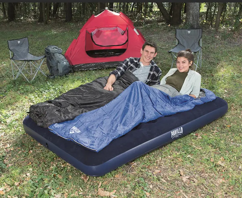 Bestway Double Airbed Flocked Camping Inflatable Mattress Blow Pump Up Air Bed 2