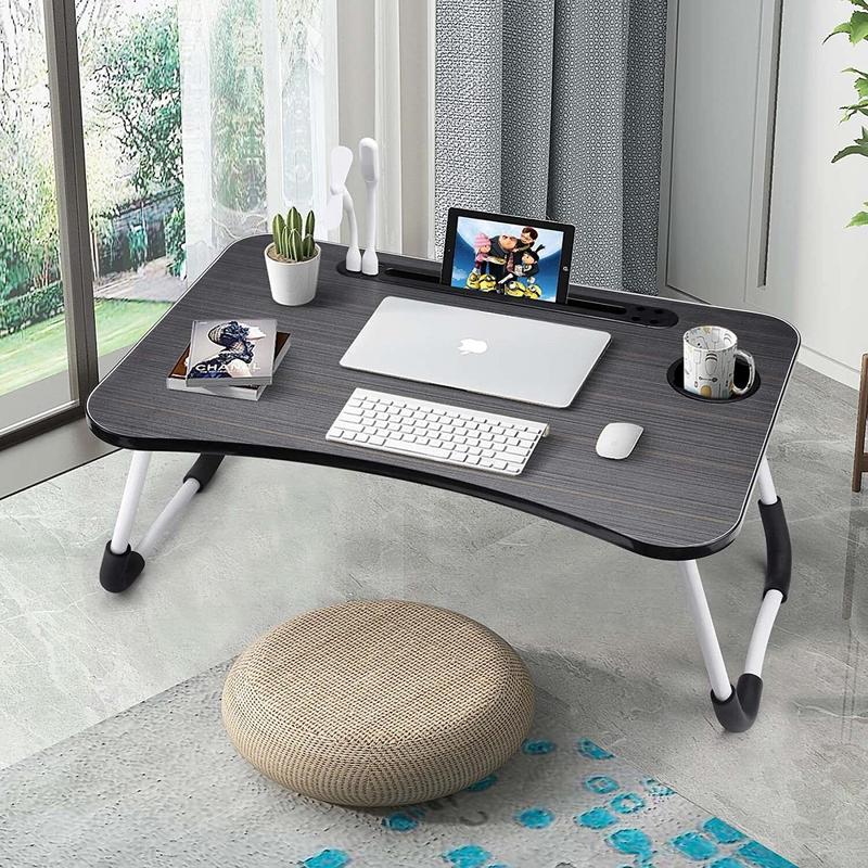 Product Introduction of Adjustable Laptop Bed Table Lap Standing Desk for Bed and Sofa Breakfast Bed Tray Laptop Lap Desk Folding Breakfast Serving Coffee Tray Notebook Stand Reading Holder for Couch Floor Kids(60 x 40 cm) 13