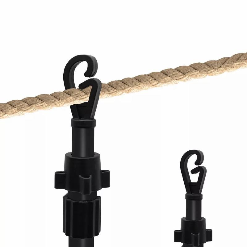 2 X Extending Clothes Prop Washing Line Pole Galvanised Heavy Duty Support 2.4m Accessories Hanging Laundry Metal Pack Set Room 3