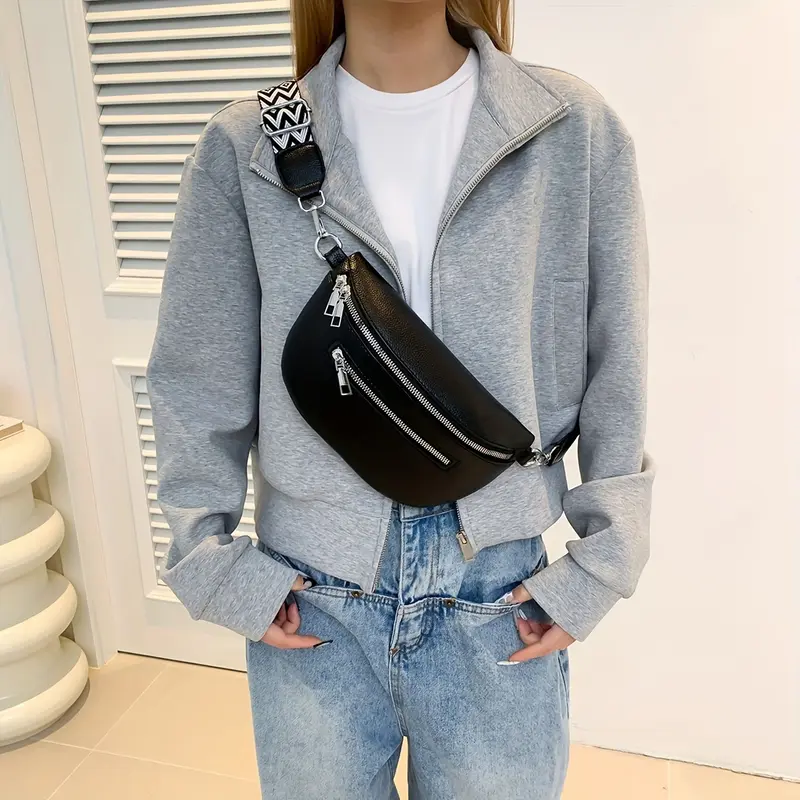 Bohemian Wide Shoulder Strap Crossbody Chest Bag 1