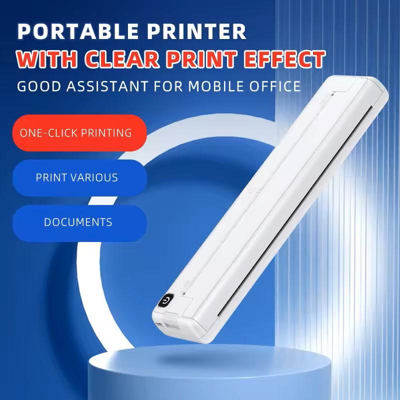 Inkless and wireless Printer. A4 Thermal Printing with One Click Printing. label 4