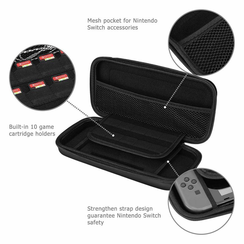 Nintendo Switch Travel Case Storage Bag+Screen Protector+Cover Accessories Protection 2