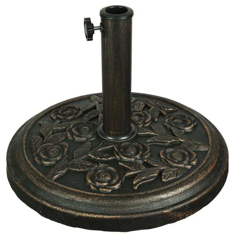 Parasol Base Cast Iron Umbrella Holder Stand Outdoor Patio Canopy Sunshade 0