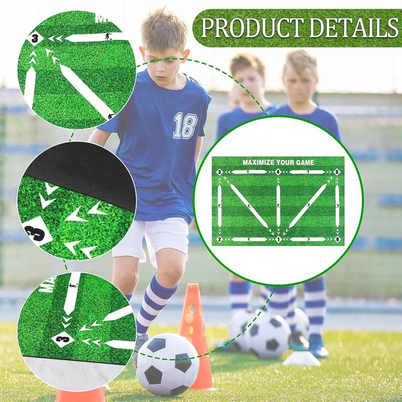 2 PCS Football Training Mat, 40 x 60cm Soccer Training Mat, Non Slip Soccer Skills Training Mat, Non-Slip Shock Dribble Silent Soccer Sports Mat, Football Training Mat for Indoor Football Training 2