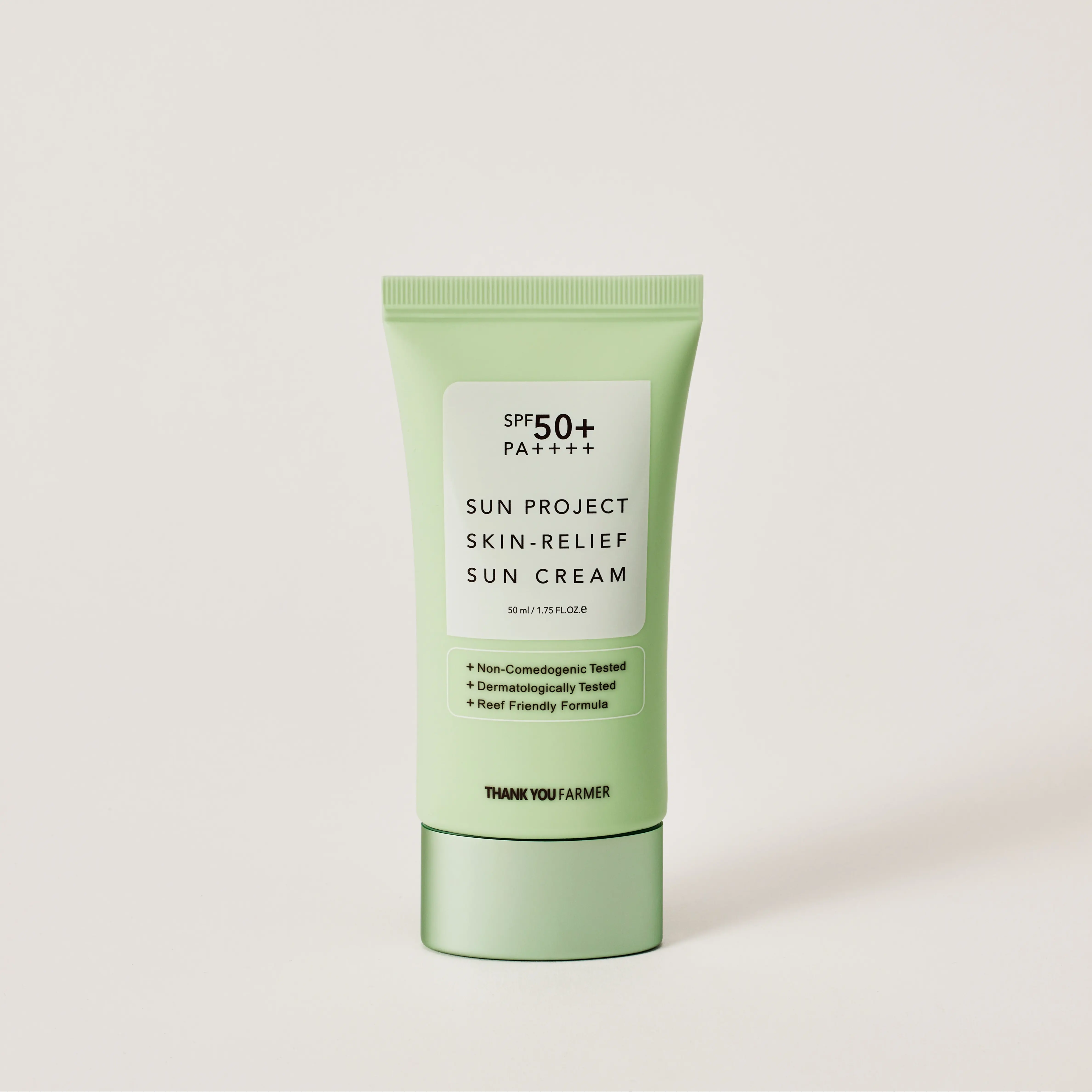 Thank You Farmer 'Sun Project Skin Relief Sun Cream' SPF50+ PA++++ (50ml) - Hydrating Fragrance-Free Facial Sunscreen