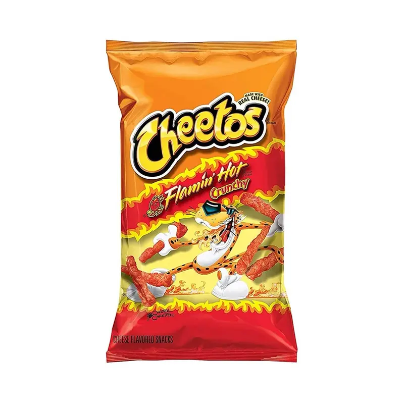 Cheetos Flamin’ Hot Crunchy Cheese Flavoured Snacks 226g Bag - Crispy Snack 1