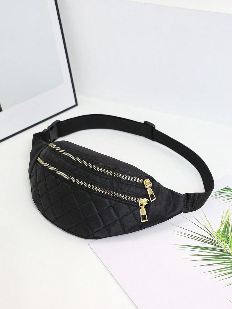 Product Introduction of MILAN GOLD  Quilted Pattern Bum Bag With Zippers 8