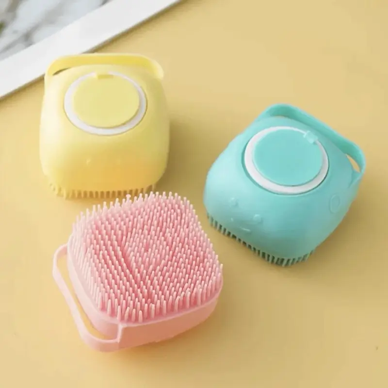 Pack of 2 * Pet Dog Cat Massage Bath Brush Scrubber with Soft Silicone Bristles 2