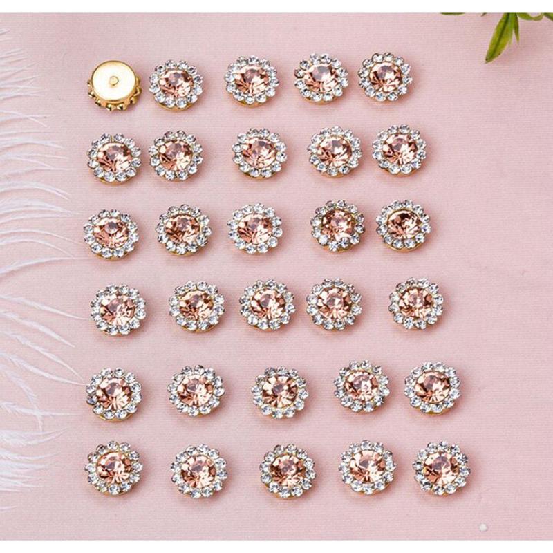 50 Pcs / 12mm / Gold Sew On Rhinestones S10G 4