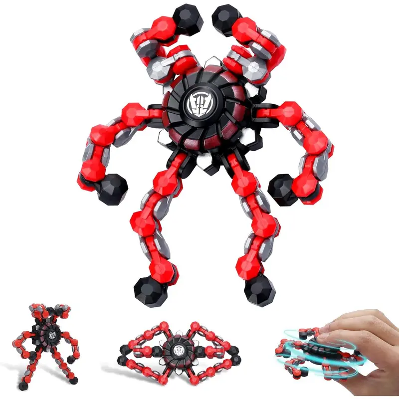 NEW Transformable Fidget Spinner Toy, Funny DIY Fingertip Spin Top Toys, Hand Finger Spinner Creative Fingertip Mechanical Gyro for Kids Adults, All Ages Sensory Fidget Toys 8