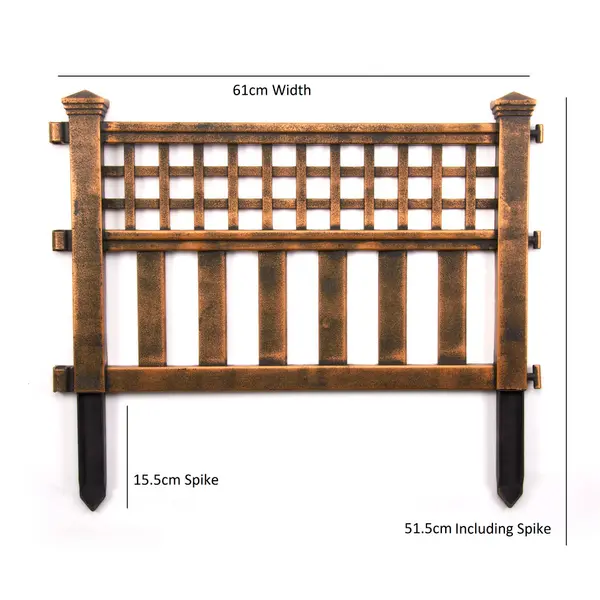 Elegant Bronze Fence Panels - Pack of 4 for Instant Garden Style & Edging 2