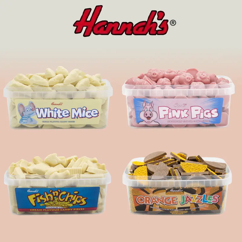 Hannah's Sweet Tubs - Jazzles, Pink & White Mice, Skull Crushers & More - Sugar Candy Snack 0