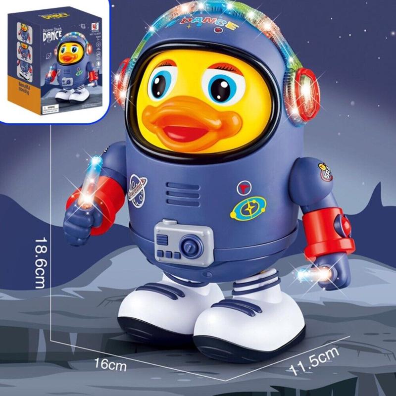 NEW Space Duck Dancing Robot with Light Music Cartoon Walking Sensory Educational Kids Toys Gift Set Multicoloured Kids Gift 4