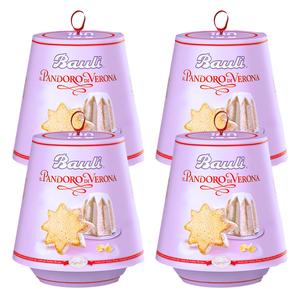 Bauli Il Pandoro Di Verona Christmas Cake - Pack of 4 x 100g - Authentic Italian Recipe - Golden Fluffy, Sweet Bread, Dessert, Special Pastry