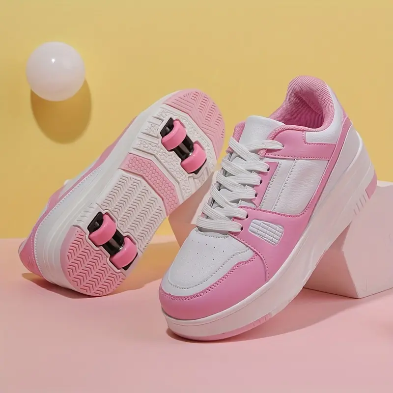 Comfy Lace Up Roller Shoes for Girls - Detachable Wheels for Outdoor Fun 5