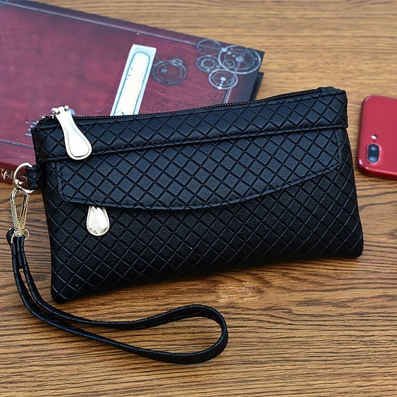 Product Introduction of Women's Argyle Quilted Clutch Bag, Multi Zipper Wristlet Bag For Phone & Coin, Fashion Handbag 9