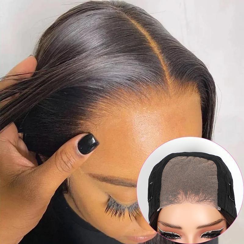 【2025】Bleached Knots Wear Go Glueless Wig  Straight 4x4 Lace Wig Pre Cut Preplucked Human Wigs 6