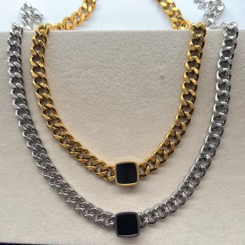 Chunky Gold plated or Silver plated stainless steel Necklace