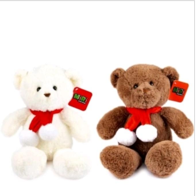 White / Brown Plush Bear 25cm ( Assorted Designs ) 1
