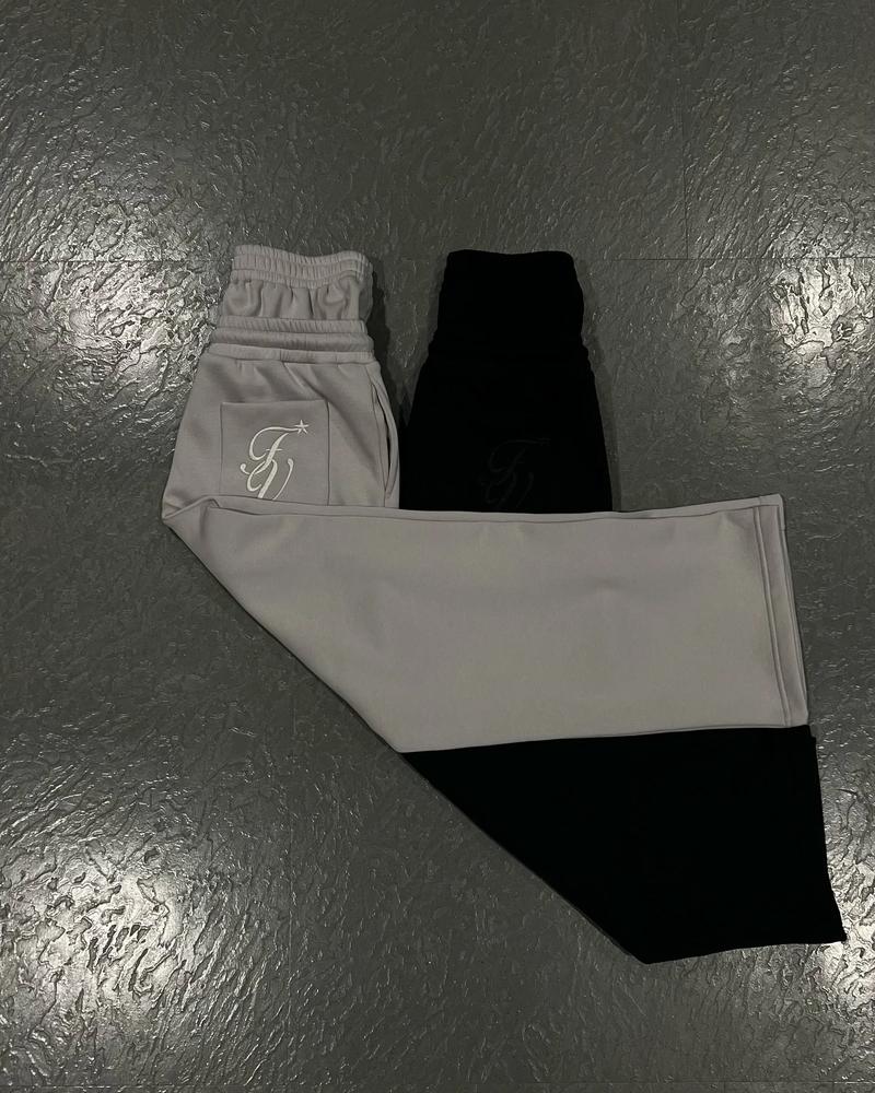 Product Introduction of Y2K Harajuku Loose Double Waisted Sweatpants American Solid Color Hip Hop Drawstring Waist Jogger Letter Embroidery Casual Pants 3