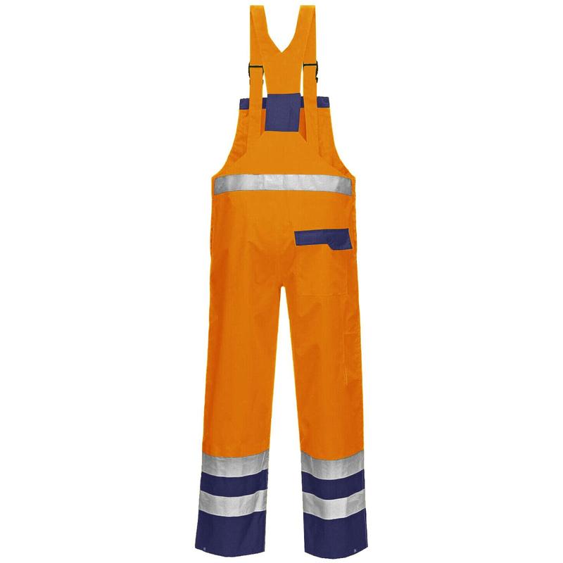 Hi Vis Contrast Waterproof Overall Bib and Brace Dungarees Viz Workwear Jumpsuit Fabric Menswear Breathable Clothing Garment Pocket Reflective Underwear Uniforms Man 4