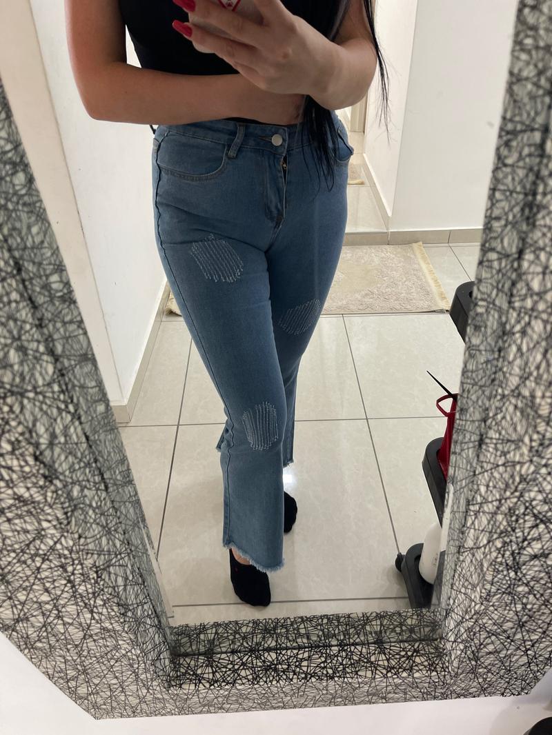 Product Introduction of Women High Waist Denim Jeans Solid Slim Flare Pants Ladies Skinny Full Length Jean S-3XL 21