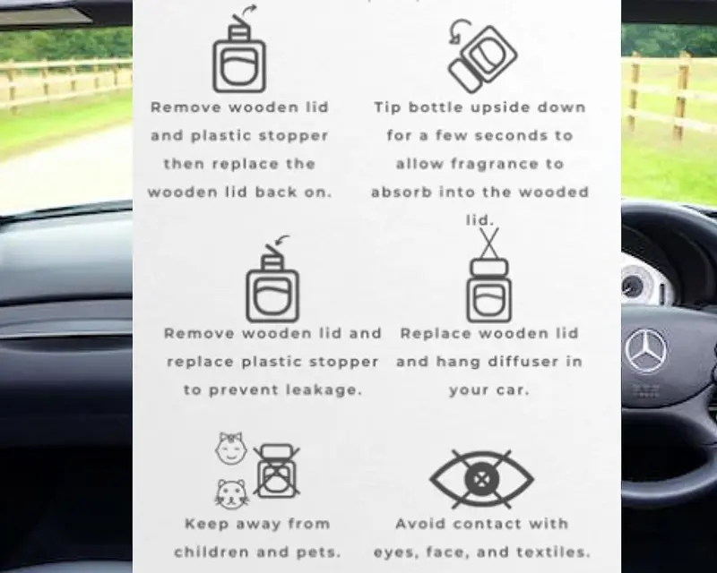 Auronna  Car Diffusers & Air Freshener Sprays  For Men & Women - Long Lasting Car Perfume - Wooden Cap & Cube Bottle With 8ml Filling - Spray Air Freshener - Highly Scented 5
