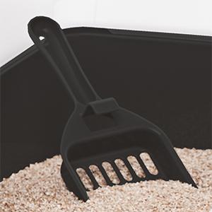 Product Introduction of Cat Litter Tray with Scoop – Easy to Clean, Detachable Spill-Preventing Walls, BPA-Free Cat Litter Box in Grey, Size CLH-12, Suitable for Kittens, Adult Cats, and Rabbits – Modern Open Top Design 15