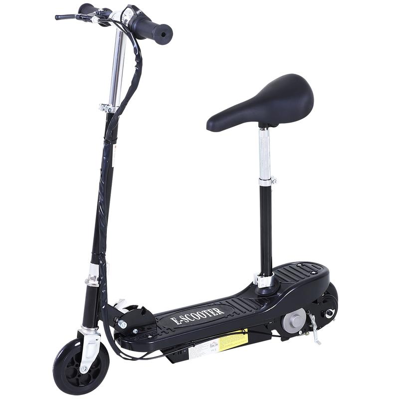Outdoor Ride On Powered Scooter for kids Sporting Toy 120W Motor Bike 2 x 12V Battery - Black 0