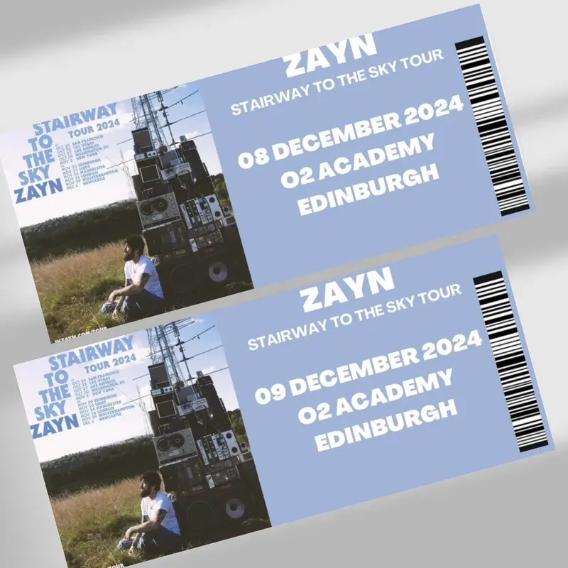 Zayn Stairway To The Sky tour inspired souvenir tickets 5