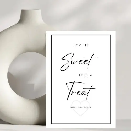 White stone collection - sweet cart/ table sign