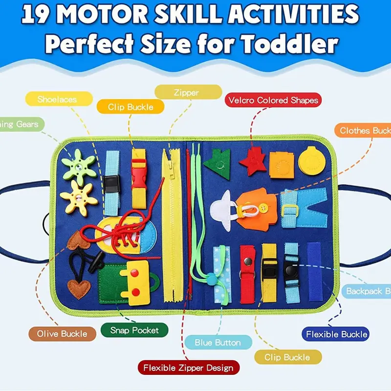 Busy Board for toddlers, 4 pages, Dinosaur model, learning and improving fine motor skills 6