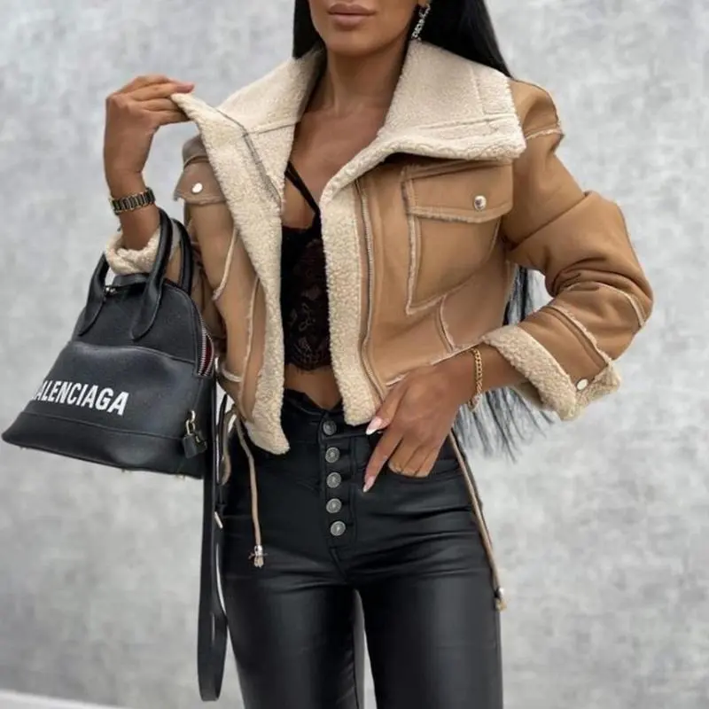 【2024】Autumn and winter  zipper thick coat warm fashion with the same popular coat 3