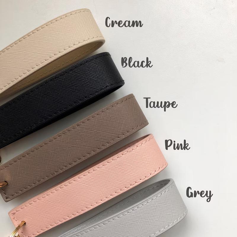 Personalised Wristlet Keyring, monogrammed strap key ring, initials gift, personalized gift, loop car keychain, faux saffiano leather 2