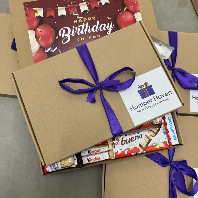 Kinder Chocolate Birthday Gift Hamper, Contains Kinder Bueno, Kinder Mini Bars, Kinder Hippos & More, Perfect Present! 3