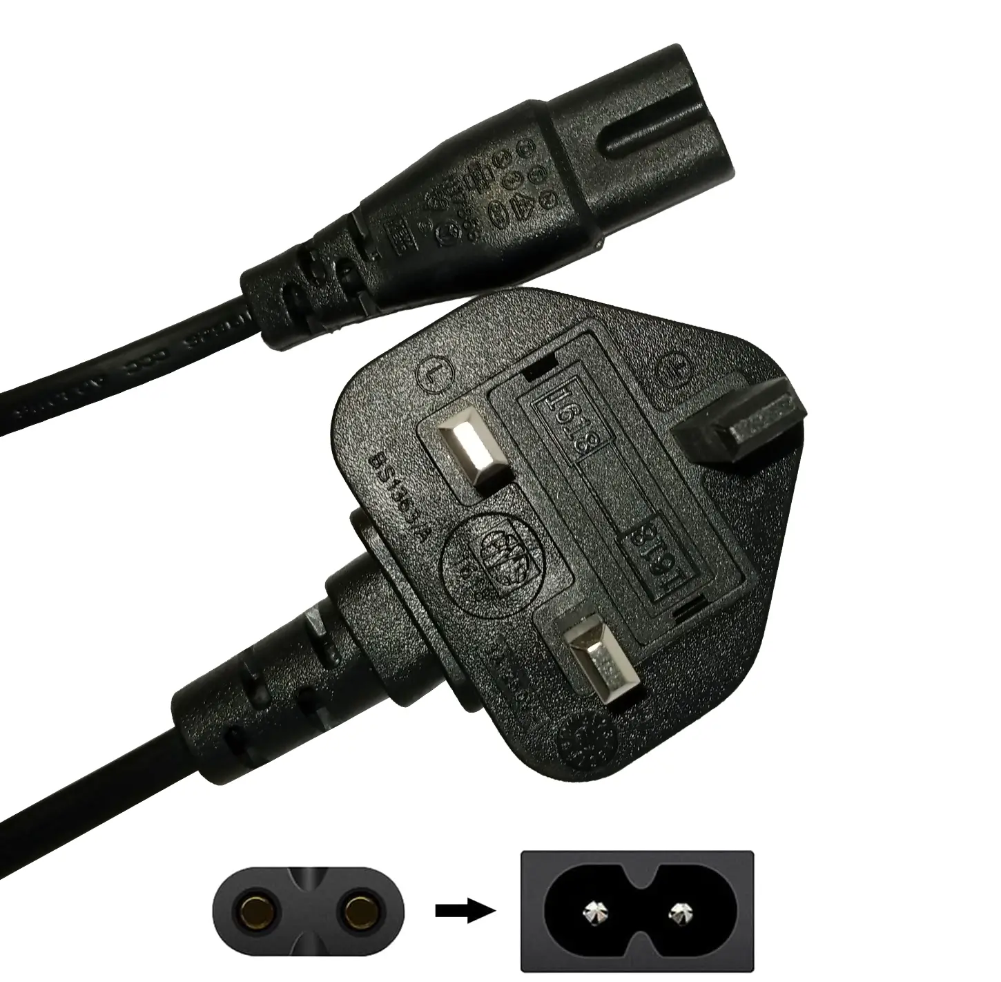 Fastronics 2 Pin Mains Power Lead Fig Figure 8 Cable Compatible with PS4 PS5 Xbox Samsung Panasonic JVC Philips LG Sharp Sony TV Canon Pixma HP Brother Printer Asus Toshiba Laptop Charger UK Cord Lcd Man Led