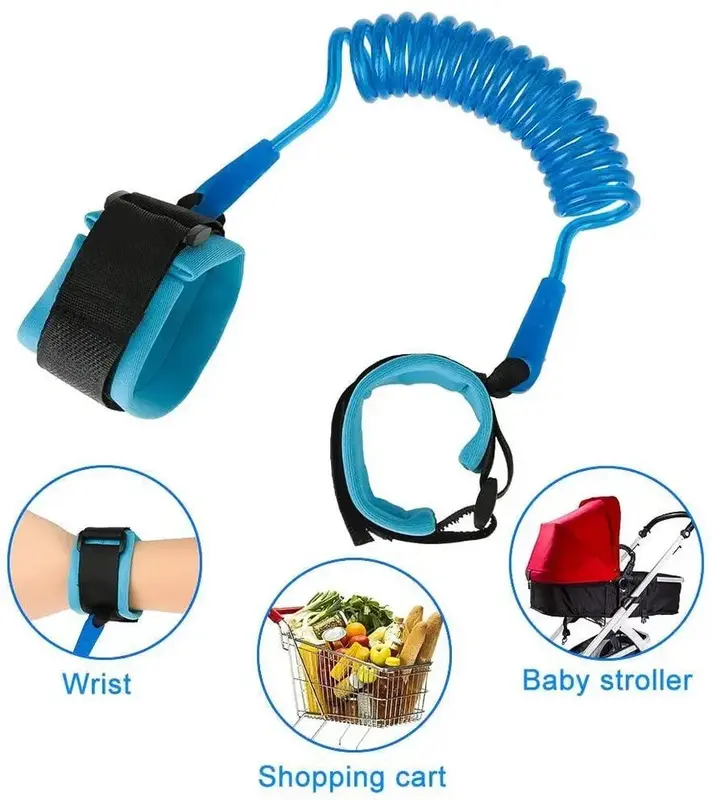 Anti Lost Wrist Link Belt for Toddlers Safety Leash Boys & Girls – Soft Comfortable Breathable Wrist Reins 1.5m for Travel & Walk –Wrist Reins for Toddlers, 360 Degree Rotating 1