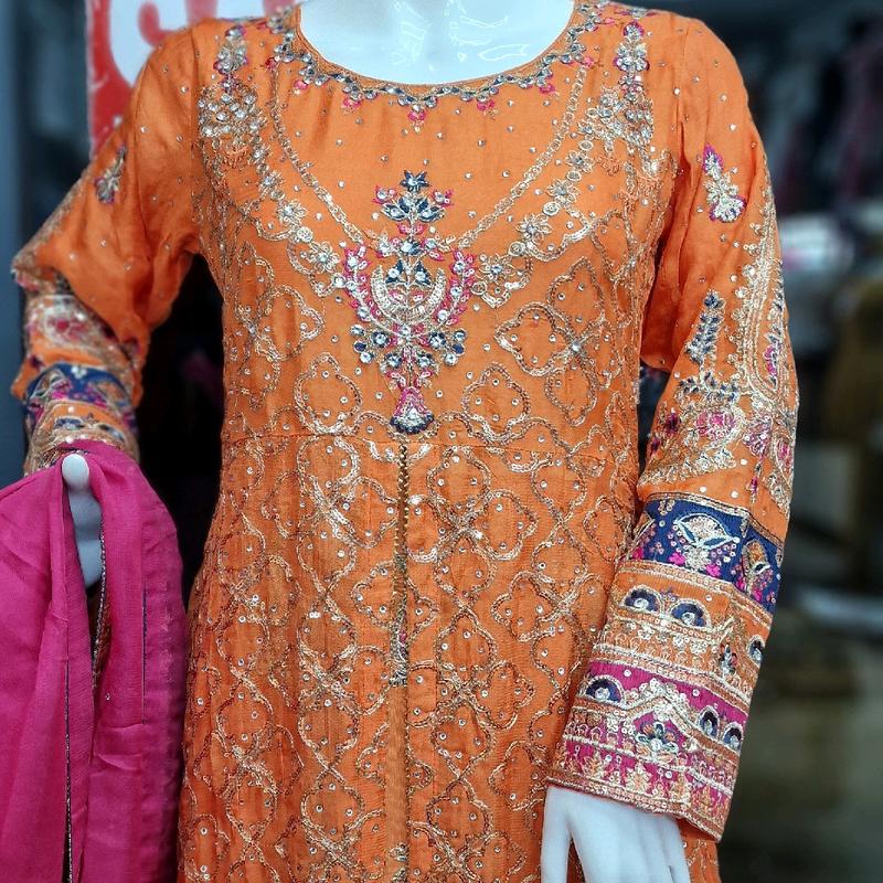 Nikah baraat mhendi dress latest design Womenswear Fabric Chiffon Original Long Sleeve Light Comfort Summer 6