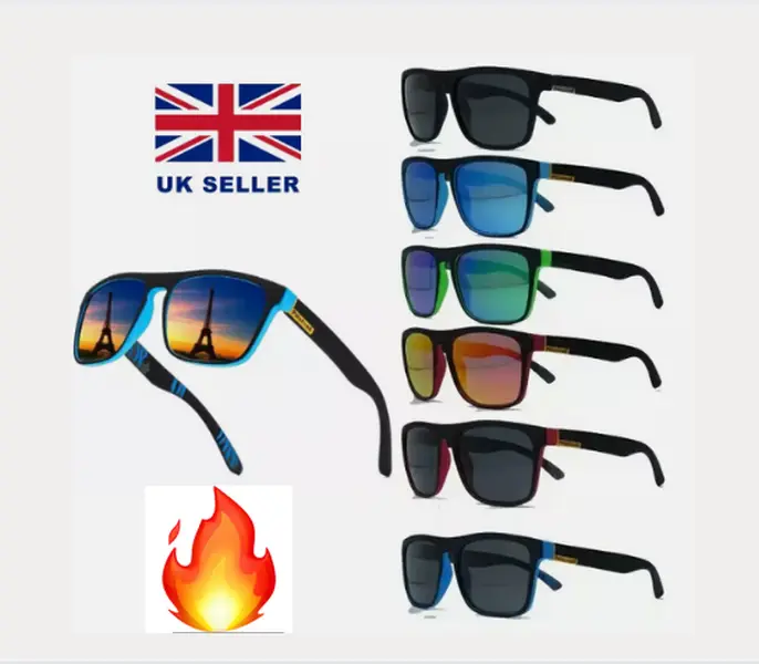 Men Women Retro Square Polarized Sunglasses for Sport Driving Cycling Fishing