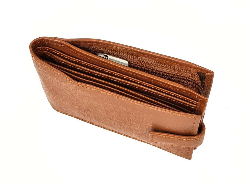Mens Soft Real Leather Money Wallet RFID Protected Credit Card Holder, ID Window & Side Secured Zipped Coin Pocket 44 4
