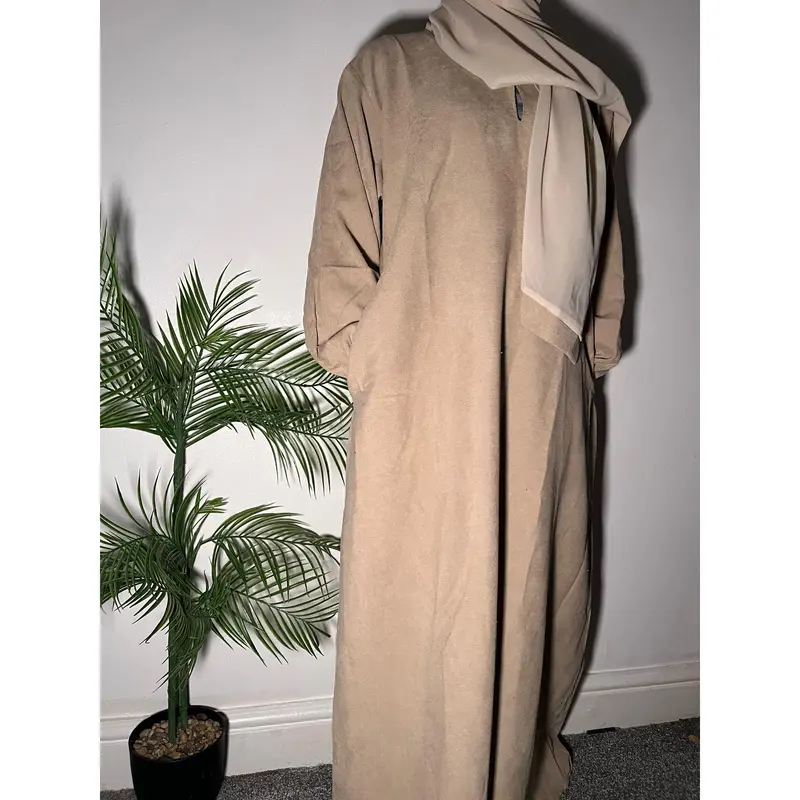 Amal Corduroy Winter Abayas with Pockets - 5 Colors Available- Muslim Fashion essential abaya plain luxury daily affordable 3
