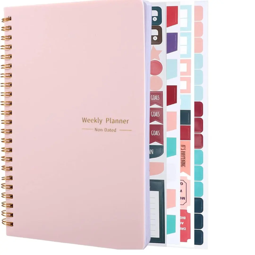 To Do List Notebook, A5 Weekly Planner Undated, Planning Pad Checklist Productivity Organizer 52 Pages for Students, Work, Fitness(Pink)