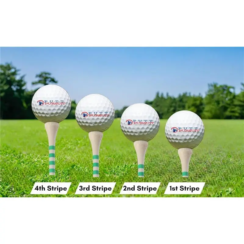 Bamboo Golf Tees - Natural, Black & White Tees, 25 & 50 Pack, Reduces Friction & Side Spin, Vibrant Height Markers 4