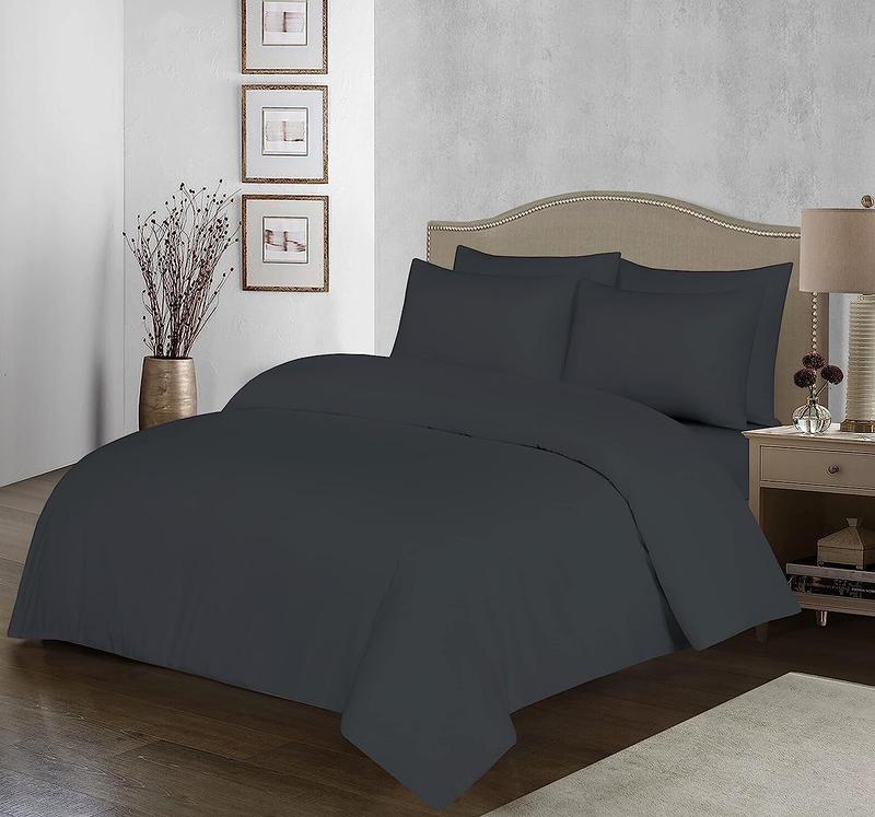 AR Ware Plain Microfiber Breathable Duvet Sets Washable All Sizes Single Double King Size and Super King White 1