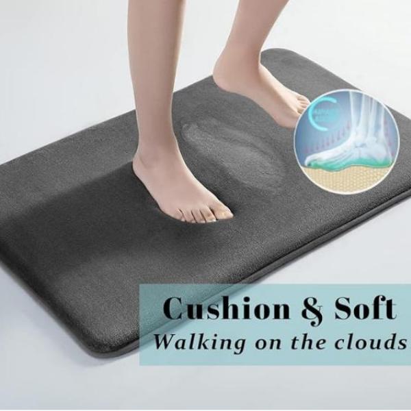 Super Absorbent Memory Foam Floor Mat, Rapid Dry, Anti-Slip, Luxurious Comfort for Kitchen, Bathroom, Bedroom, Living Room - Stylish Home Decor Rug, Ultra Absorbent & Non-Slip Memory Foam, Machine Washable, Soft Velvet Bath Mats, Easier to Dry crazy  red 2