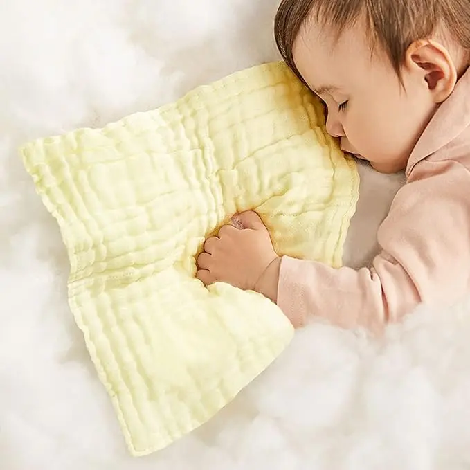 Muslin Cloths for Baby, 12x12 Inch Muslin Squares Soft Burp Cloths 6 Layers Cotton Newborn Hand Washcloths Baby Wash Cloths Reusable Baby Towels 8 Pack 6